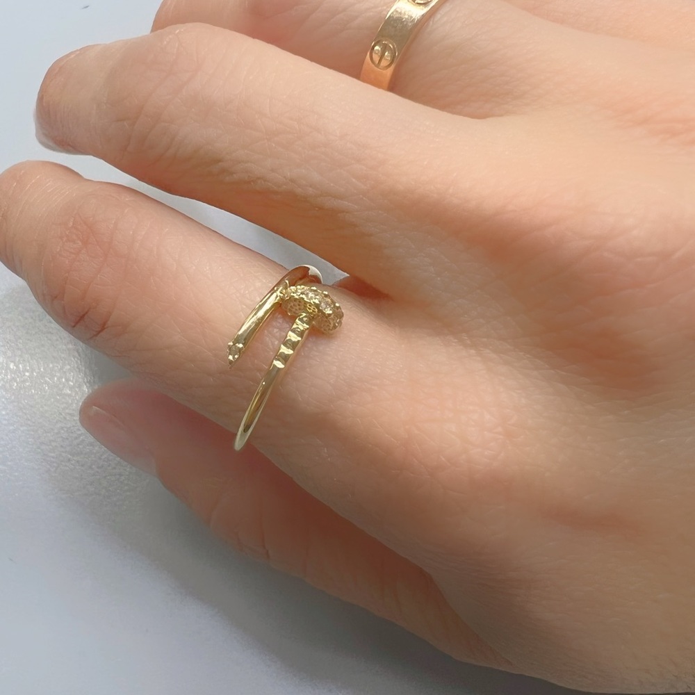 14K Yellow Gold Nail Ring - Picture 8 of 8